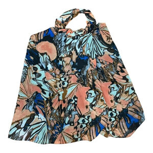 Urban Behavior Rebel Halter Top Womens Large Multicolor Butterfly Print Boho